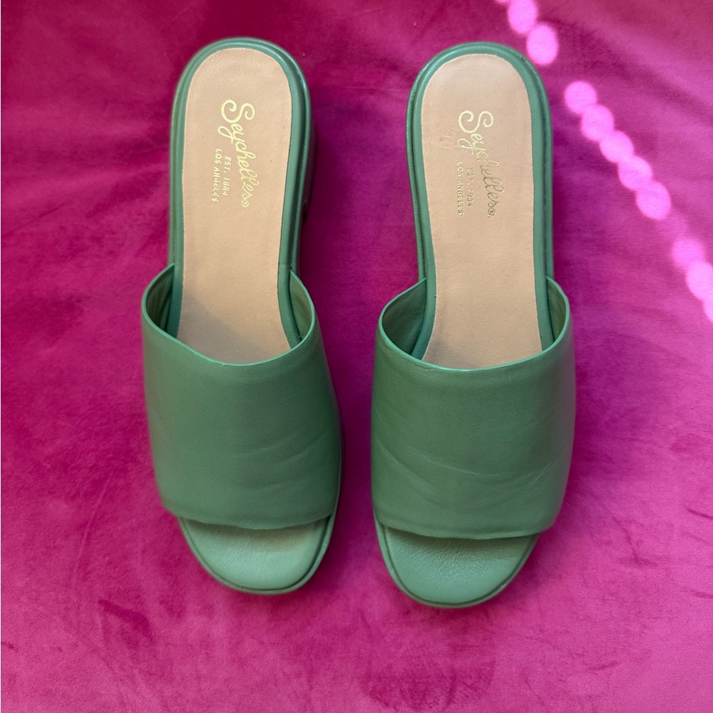 Green Chunky Platform Sandals